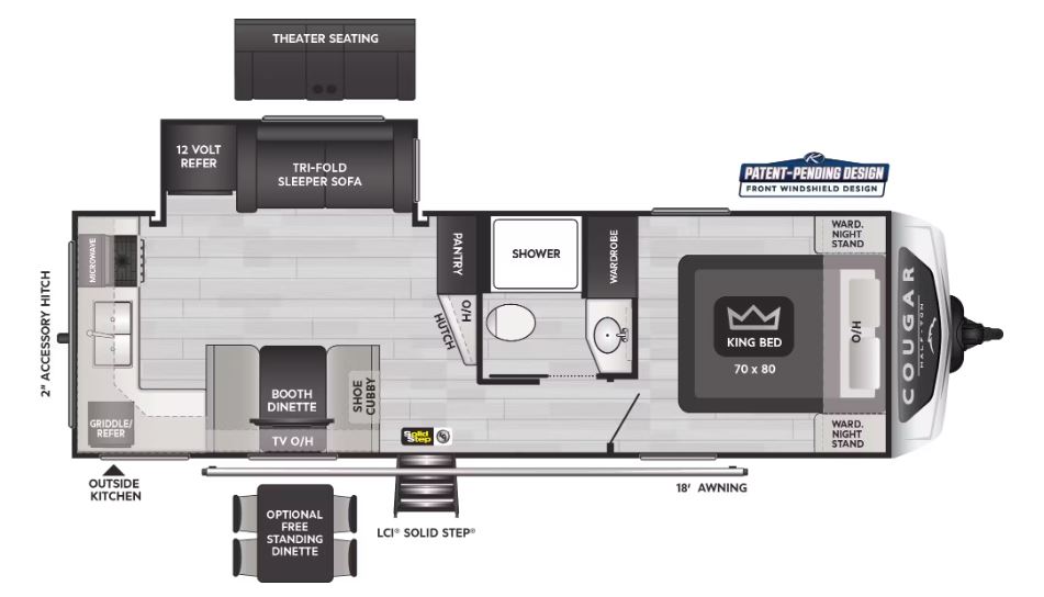 2024 KEYSTONE COUGAR 1/2 TON 25MLEWE, , floor-plans-day image number 0